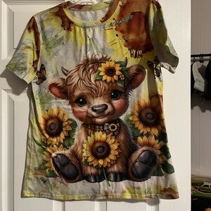 Sunflower Highland Cow Shirt
